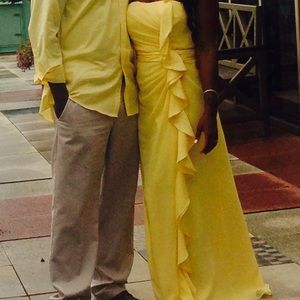 Yellow braid maids gown